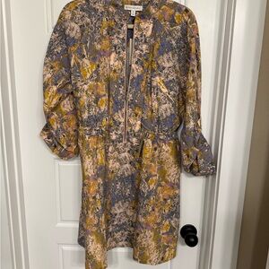 Banana Republic Purple and Yellow Utility Dress